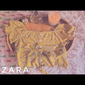 Frilled Yellow Zara Cropped Top